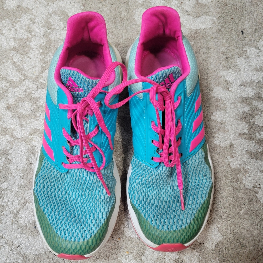 Adidas Women's Teal and Pink Sneakers